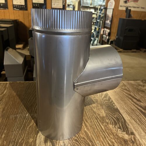 7” stainless steel stove pipe/chimney tee – The Coal Shop